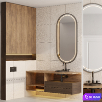 Wood Bathroom furniture by Fauset Omnires Y set 18 3D Model Vray, Corona