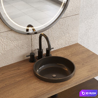 Wood Bathroom furniture by Fauset Omnires Y set 18 3D Model Vray, Corona