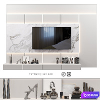 TV Wall | Set 600 3D Model Vray, Corona