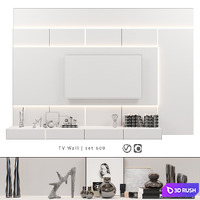 TV Wall | Set 600 3D Model Vray, Corona