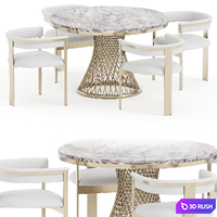 Darcy Dining Chair with Table 3D Model Corona