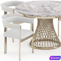 Darcy Dining Chair with Table 3D Model Corona