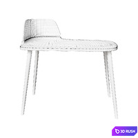 Ash Wood and Green Velvet Curved Writing Desk 3D Model Corona