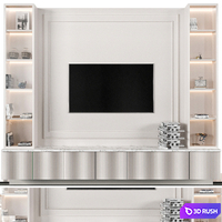 TV WALL NO7 3D Model Vray, Corona