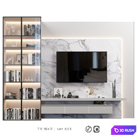 TV Wall | Set 655 3D Model Vray, Corona