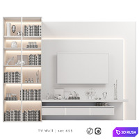 TV Wall | Set 655 3D Model Vray, Corona