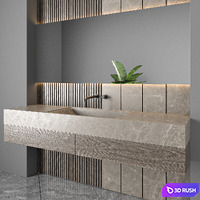 Bathroom furniture set 65 3D Model Vray, Corona