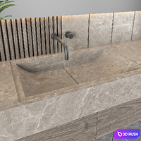 Bathroom furniture set 65 3D Model Vray, Corona
