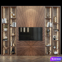 TV Wall SBR-1369 3D Model Vray