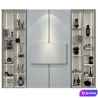 TV Wall SBR-1369 3D Model Vray