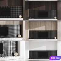 TV wall 09 3D Model Vray, Corona