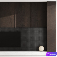 TV wall 09 3D Model Vray, Corona