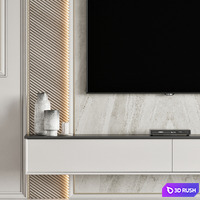TV Wall 21 3D Model Vray, Corona