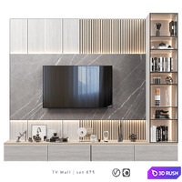 TV Wall | Set 675 3D Model Vray, Corona