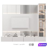 TV Wall | Set 675 3D Model Vray, Corona
