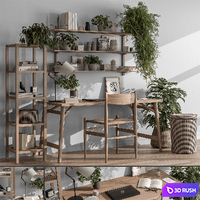 Home Office - Office Furniture 370 V 3D Model Vray
