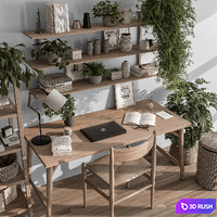 Home Office - Office Furniture 370 V 3D Model Vray