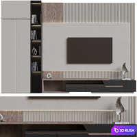 TV wall02 3D Model Vray