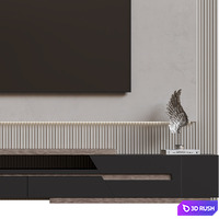 TV wall02 3D Model Vray
