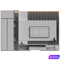 TV wall02 3D Model Vray