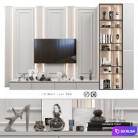 TV Wall | Set 700 3D Model Vray, Corona