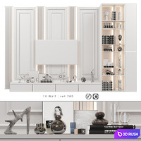 TV Wall | Set 700 3D Model Vray, Corona
