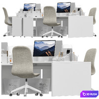 IKEA - Office workplace 25 3D Model Vray, Corona