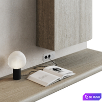 Wave TV wall 3D Model Vray, Corona