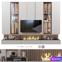 TV Wall | Det 709 3D Model Vray, Corona
