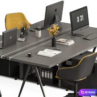 Employee Set - Office Furniture 380 3D Model Vray, Corona