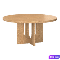 BRETON ROUND DINING TABLE 3D Model Vray, Corona
