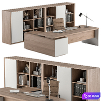 Manager Desk - Office Furniture 387 3D Model Vray, Corona