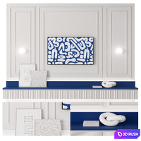TV Wall 3D Model Corona