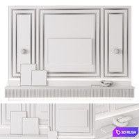TV Wall 3D Model Corona