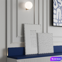 TV Wall 3D Model Corona