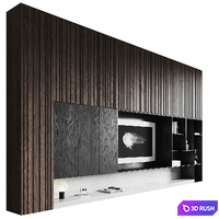 TV wall Modern 3D Model Vray, Corona