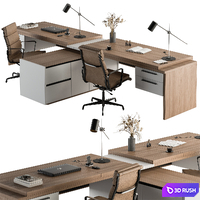 Employee Set - Office Furniture 400 3D Model Vray, Corona