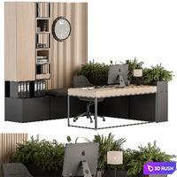 Manager Desk - Office Furniture 409 3D Model Vray, Corona
