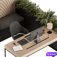 Manager Desk - Office Furniture 409 3D Model Vray, Corona