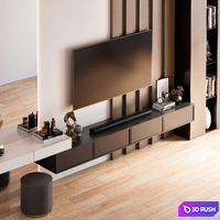 TV Wall 25 3D Model Vray, Corona