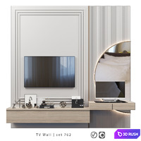 TV Wall | Set 762 3D Model Vray, Corona