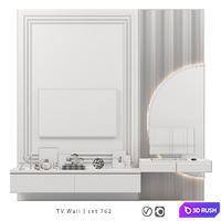 TV Wall | Set 762 3D Model Vray, Corona