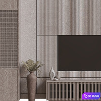 TV Wall03 3D Model Vray