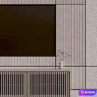 TV Wall03 3D Model Vray