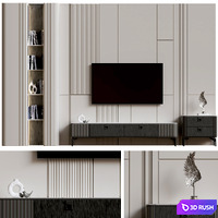 Tv Wall04 3D Model Vray