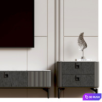 Tv Wall04 3D Model Vray