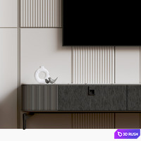 Tv Wall04 3D Model Vray