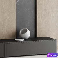 TV wall 12 3D Model Vray, Corona