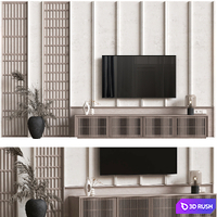 TV wall11 3D Model Vray