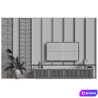 TV wall11 3D Model Vray